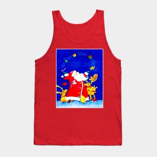 Santa Claus Christmas Print Tank Top